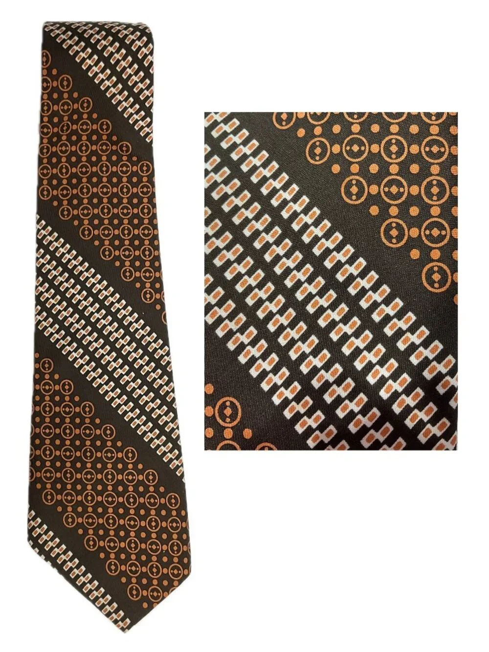 Rivetz of Boston 70s Style Brown Mens Tie